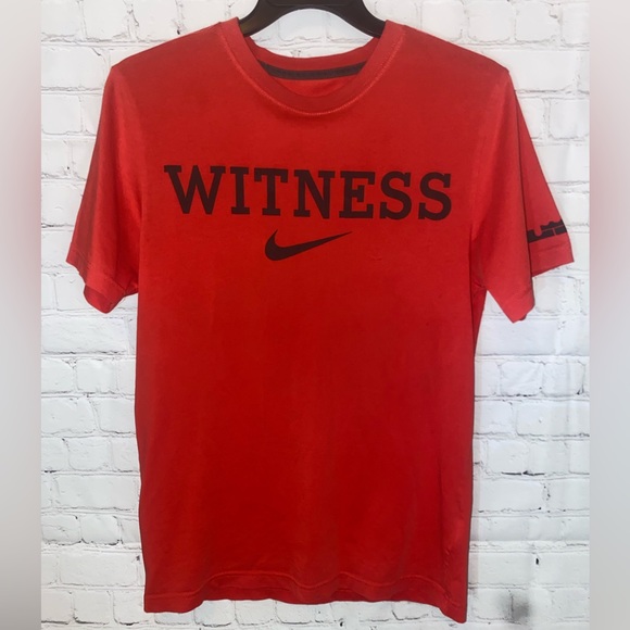 Nike LeBron James Witness Crewneck Tee Pullover Mens Small (Red) - Picture 2 of 5